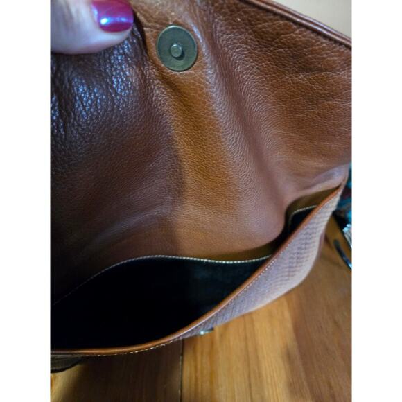 Vintage Carla Marci Made In Italy Genuine Leather Woven Shoulder Bag Large - Picture 9 of 11